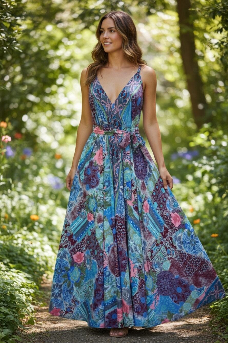 Advance Floral Print Spaghetti Strap Maxi Dress, Women's OSFM